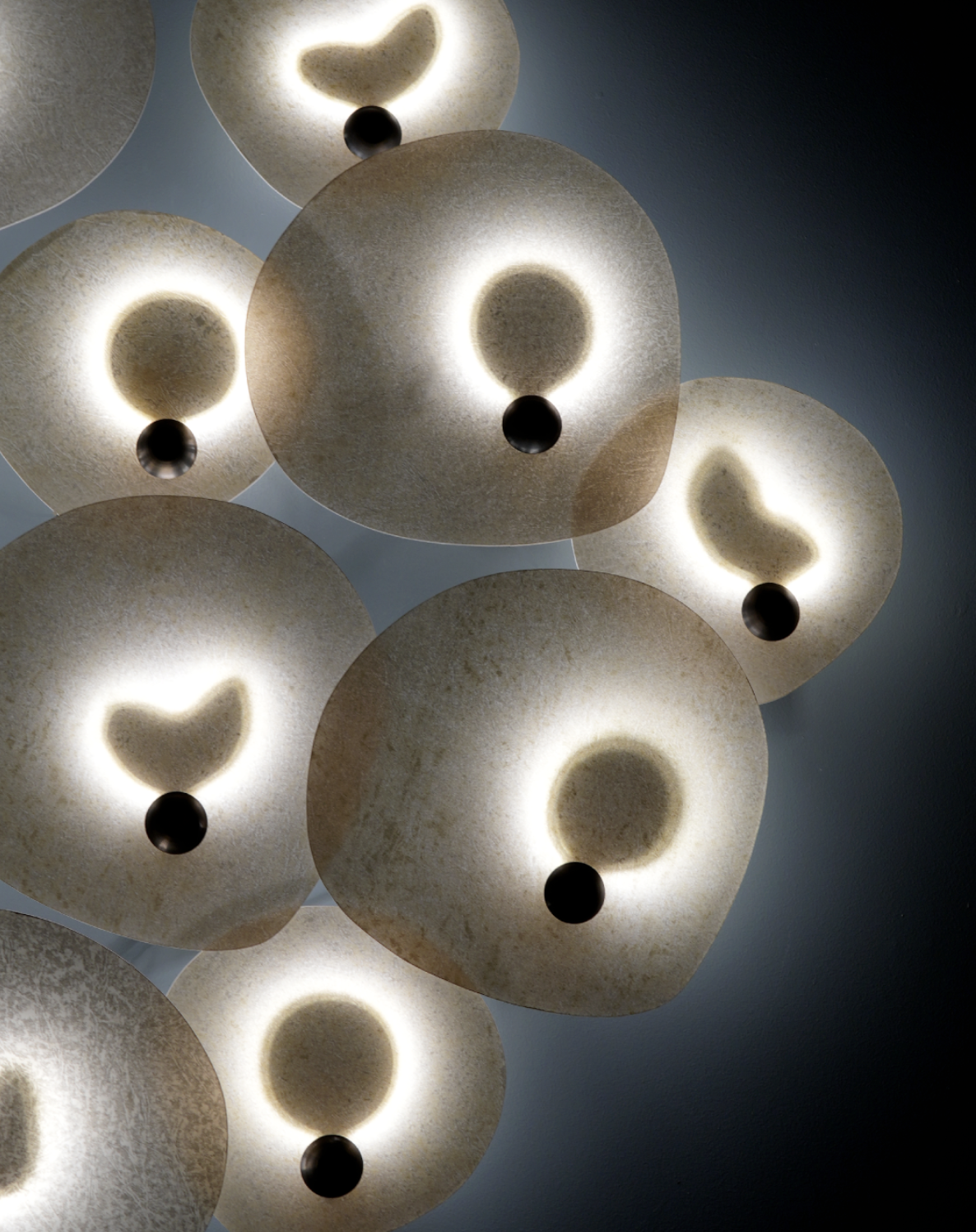 Aplique de muro Noctiluca, luminaria LED de diseño con inspiración en el mar